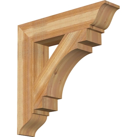 Ekena Millwork Merced Traditional Rough Sawn Bracket, Western Red Cedar, 6"W x 30"D x 30"H BKT06X30X30MRC01RWR